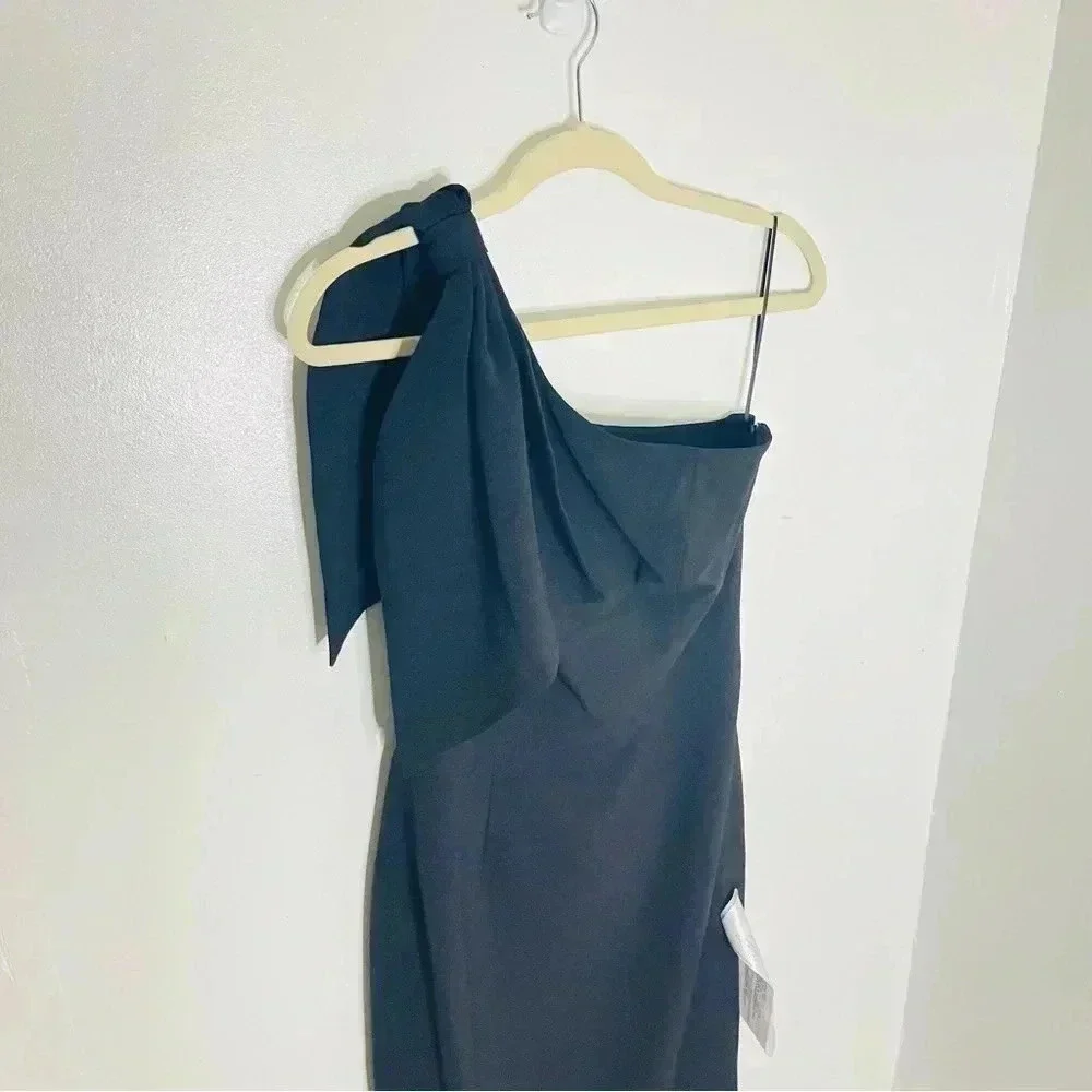 NWT Dress the Population Tiffany One-Shoulder Sheath Dress Black